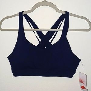 NWT Athleta Navy Cross Back Sports Bra | Small